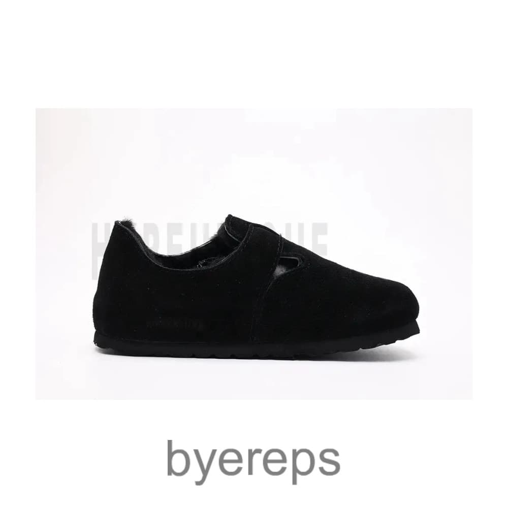 Birkenstock London Shearling Suede Leather Black