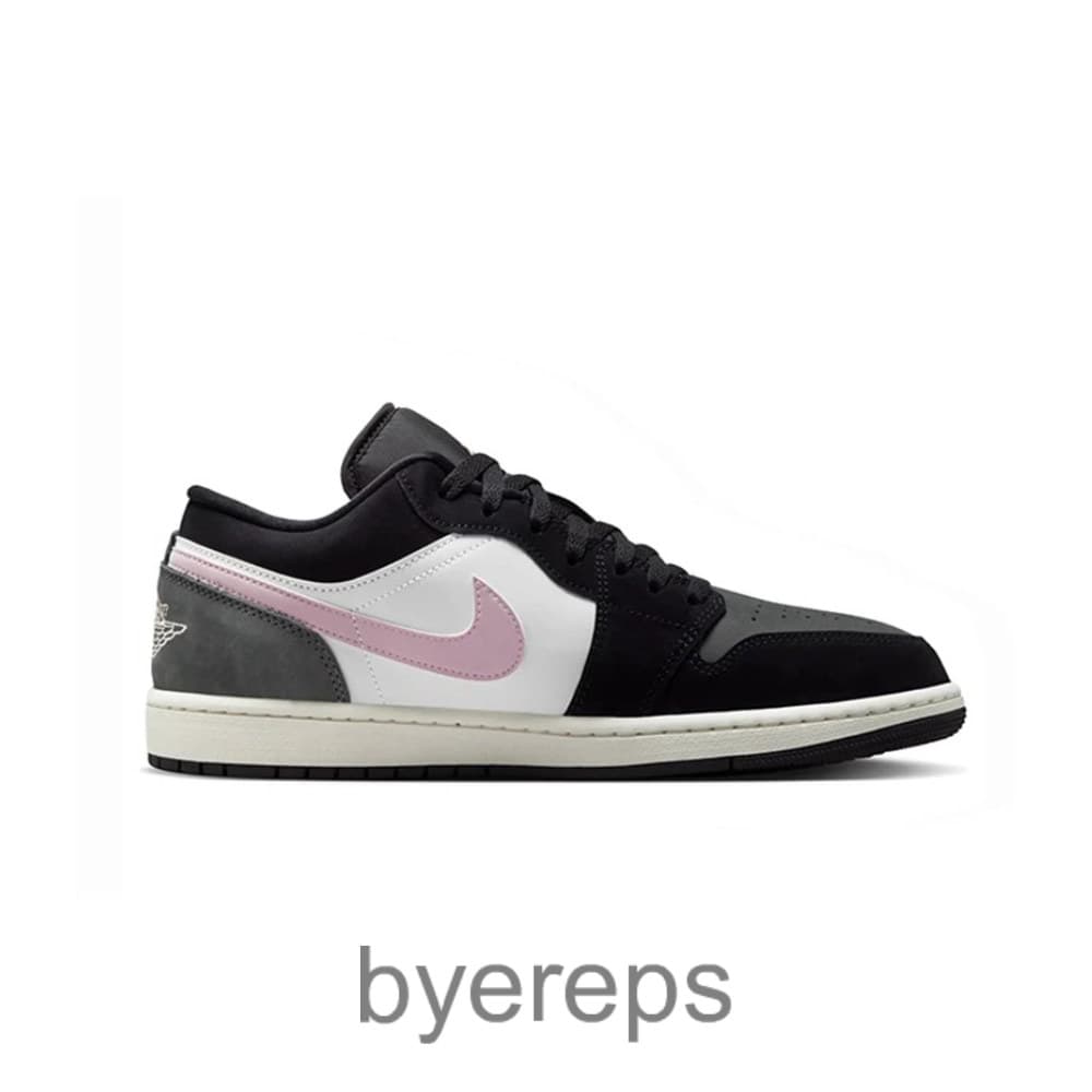 Air Jordan 1 Low Black Iced Carmine Iron Grey