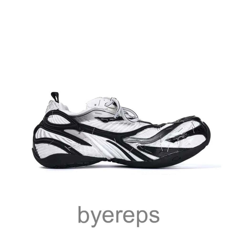 Balenciaga 3xl Soleless Stapled Sneaker Black White