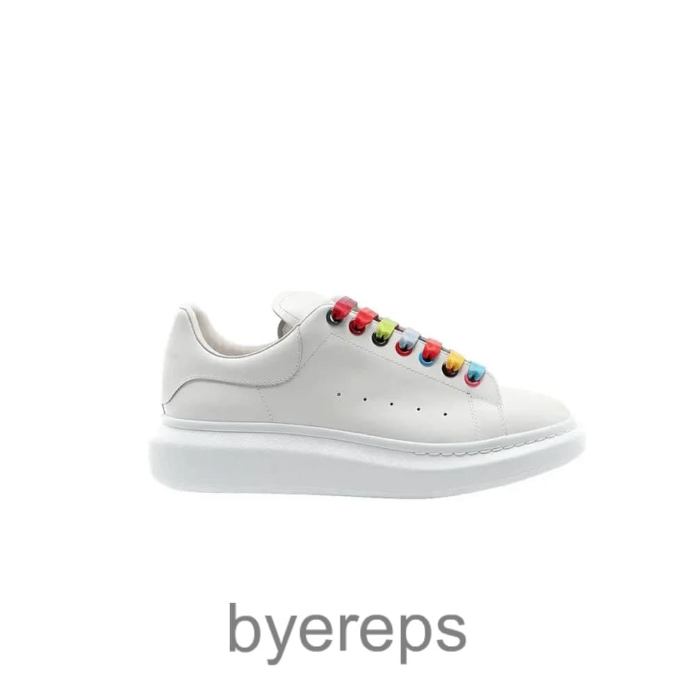 Alexander Mcqueen Show Leather Platform Trainers Rainbow
