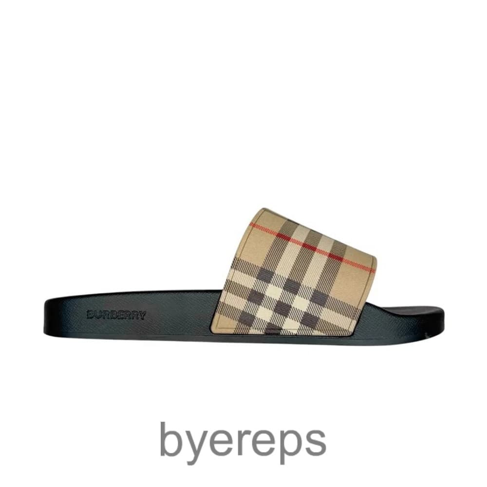 Burberry Vintage Check Furley Slides Brown