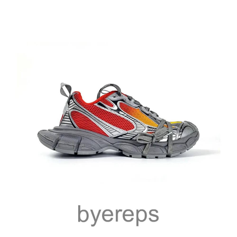 Balenciaga Men’S 3xl Gradient Sneaker In Red-Orange-Grey-Black