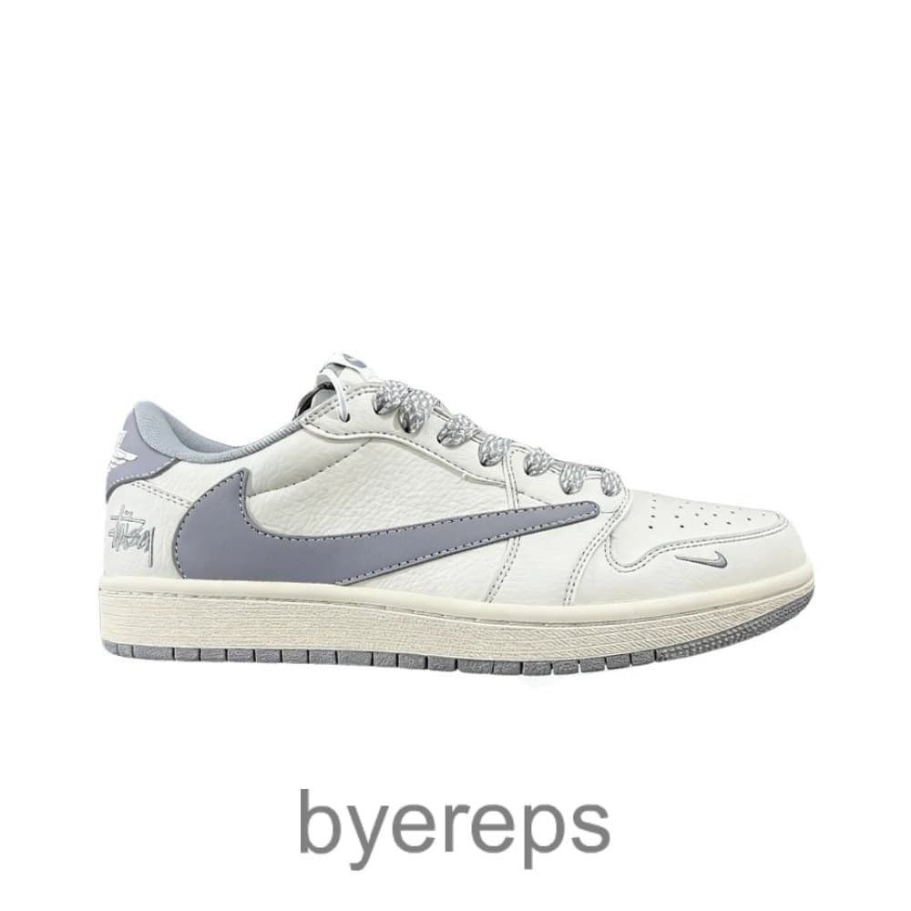 Travis Scott X Stussy X Air Jordan 1 Low White Grey