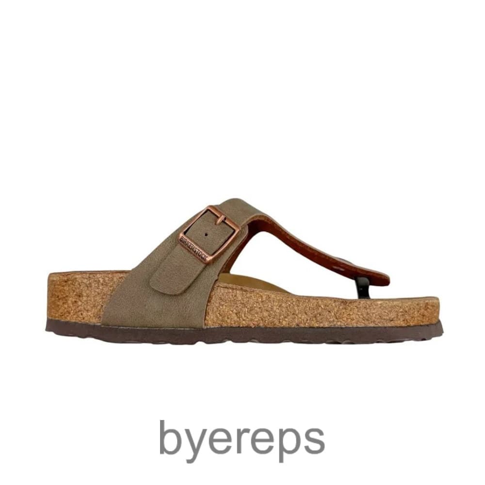 Birkenstock Gizeh Birko Flor Slides Khaki