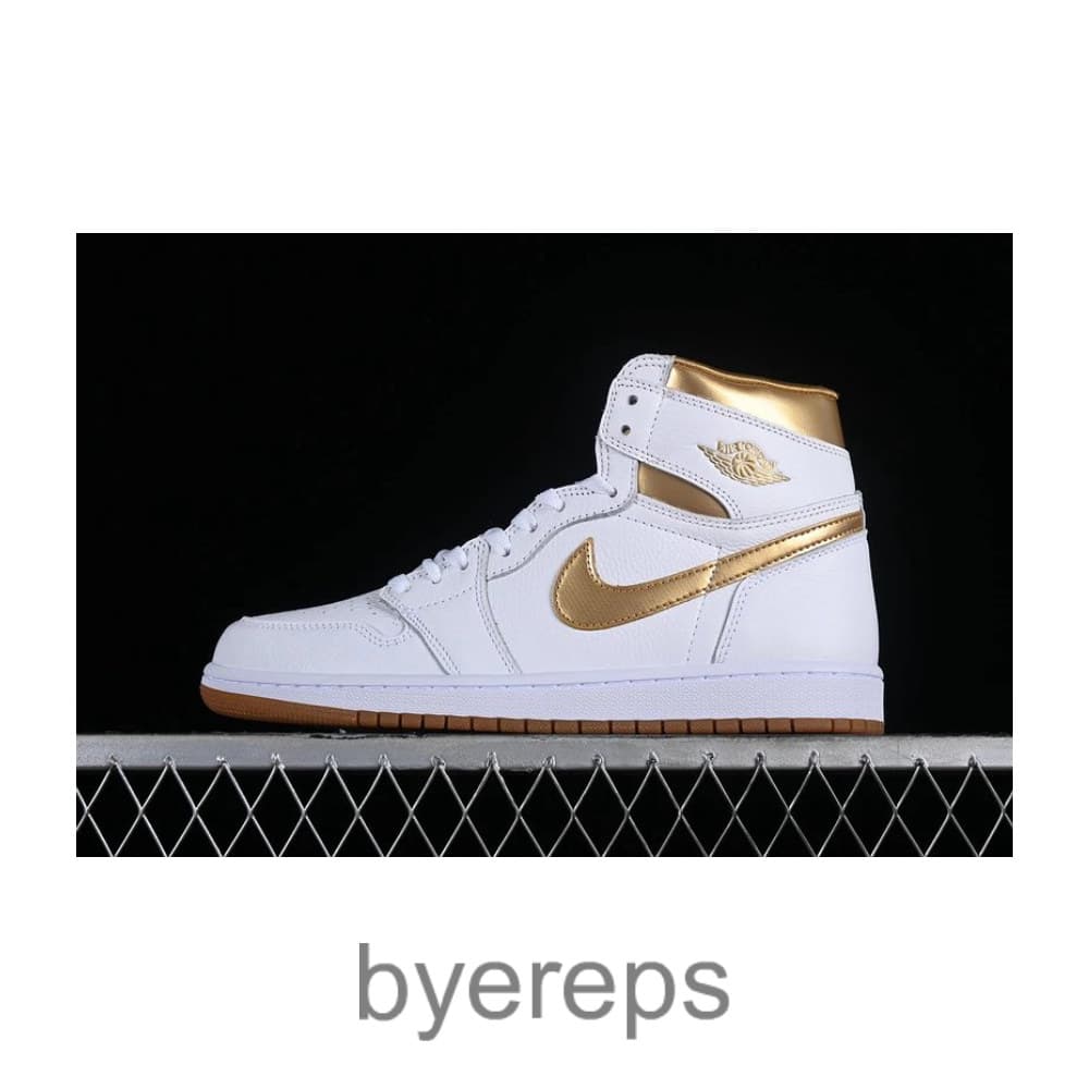 Air Jordan 1 High OG White/Metallic Gold/Gum Light Brown