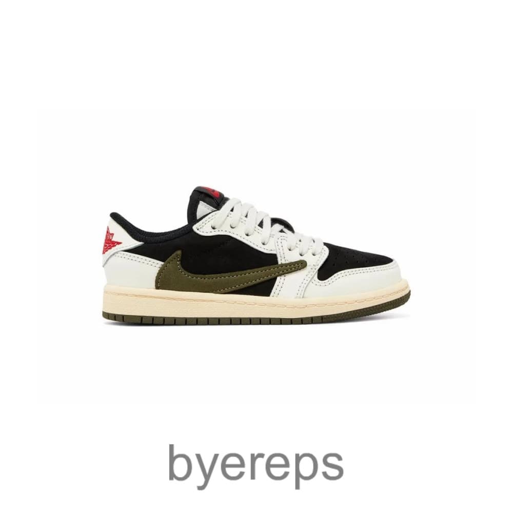 Kid Size Travis Scott X Air Jordan 1 Low OG PS Olive