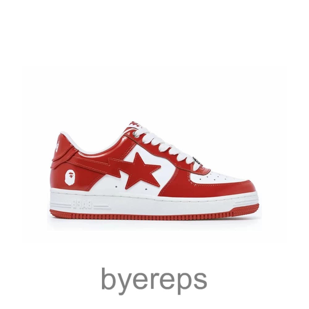 A Bathing Ape Bape Sta Patent Leather White Red