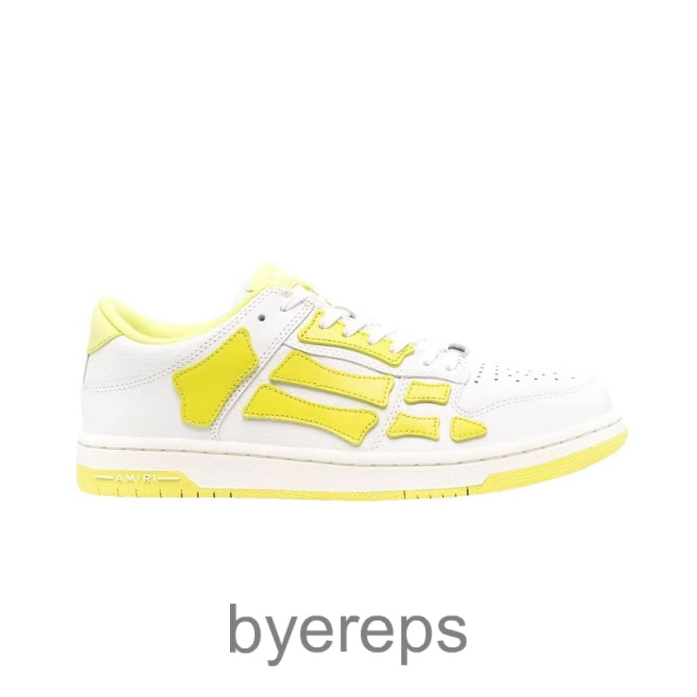 Amiri Skel Top Low White Fluorescent Yellow