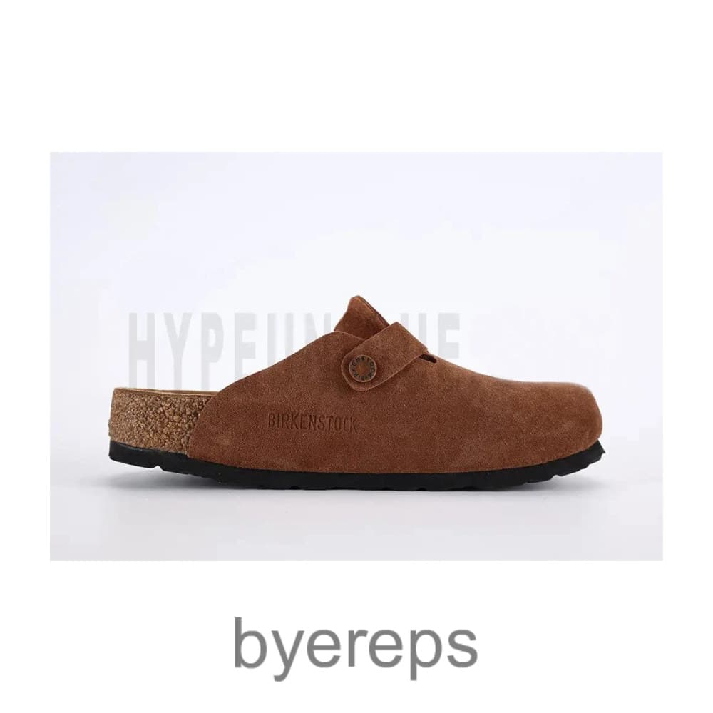 Birkenstock Boston Soft Suede Brown Red