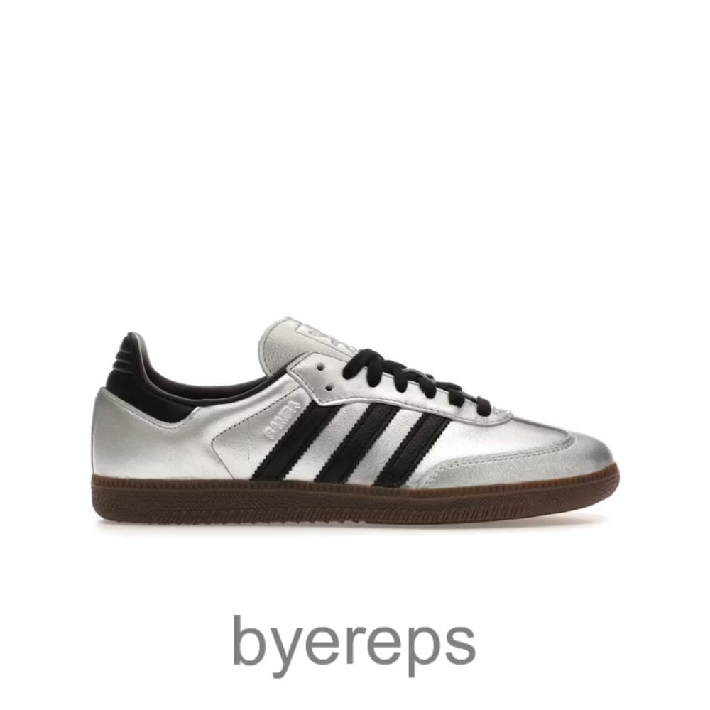 Adidas Samba OG Silver Metallic Black Gum (Women'S)