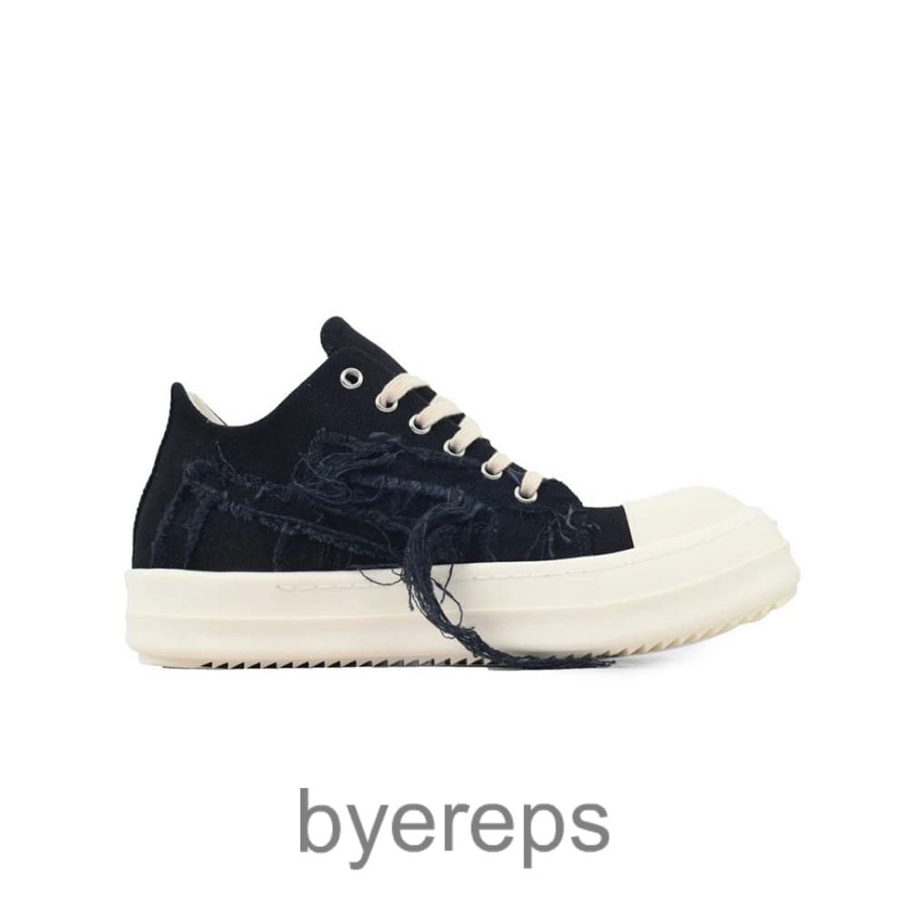 Rick Owens Drkshdw Destruction Of Canvas Black Surface