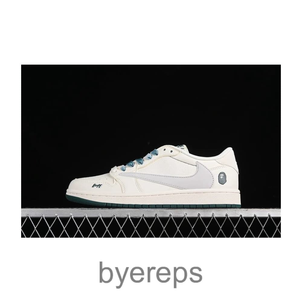 Travis Scott X Fragment Design X Air Jordan 1 Low Bape White/Grey/Green