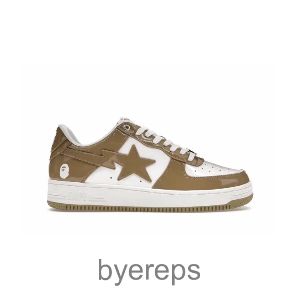 A Bathing Ape Bape Sta Patent Leather White Khaki (2023)